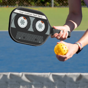 Benutzerdefinierter Text für ein Casette-Tape zurü Pickleball Schläger