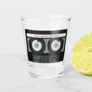 Benutzerdefinierter Text für ein Casette-Tape zurü Schnapsglas
