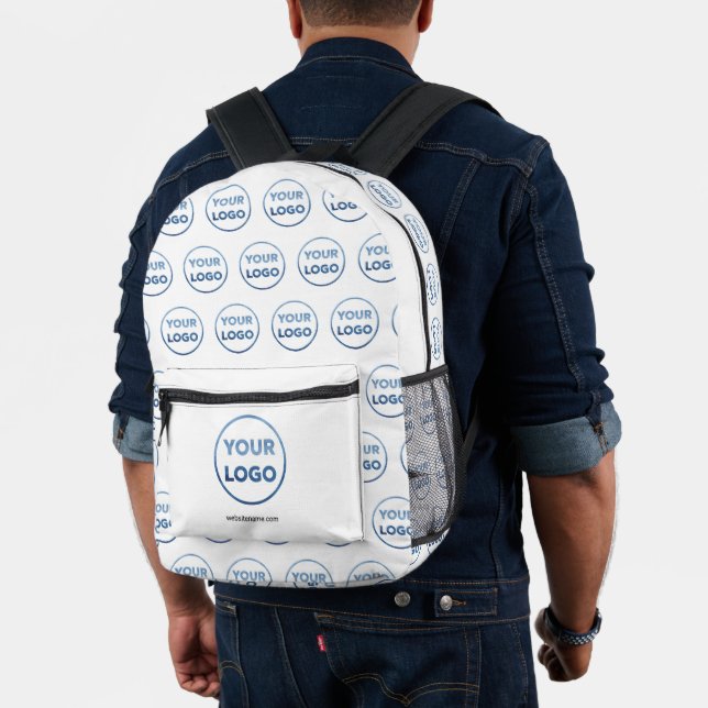 Benutzerdefinierter Text für Firmenlogos auf Weiß Bedruckter Rucksack (Insitu (Modell))