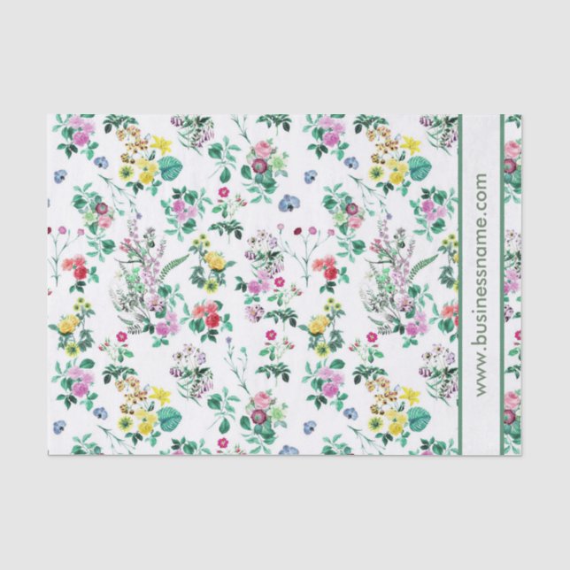 Benutzerdefinierter Text für florales Leuchtmuster Seidenpapier (Vorderseite)