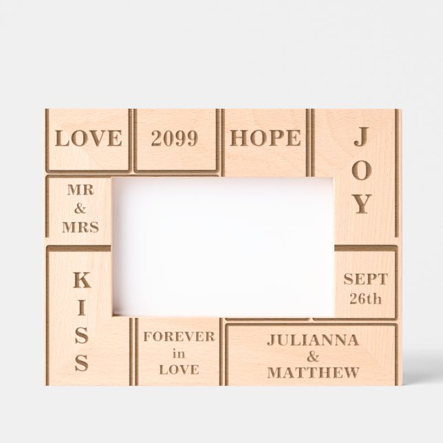 Benutzerdefinierter Text für Hochzeiten oder Jahre Geätzte Rahmen (Vorderseite)