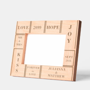 Benutzerdefinierter Text für Hochzeiten oder Jahre Geätzte Rahmen