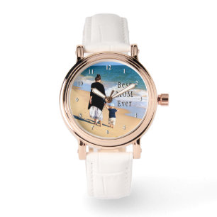 Benutzerdefinierter Text für Ihr Foto Geschenktext Armbanduhr