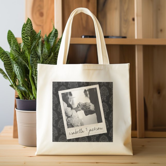 Benutzerdefinierter Text für Instagram-Foto Tragetasche (Personalized Tote Bag - Wedding Photo)