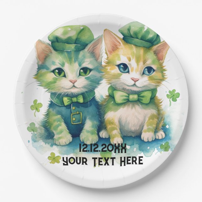 Benutzerdefinierter Text für Katzen Pappteller (Vorderseite)