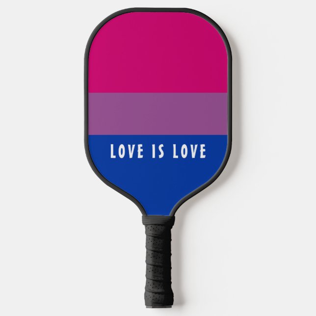 Benutzerdefinierter Text für LGBT-Regenbogen Bisex Pickleball Schläger (Vorderseite)