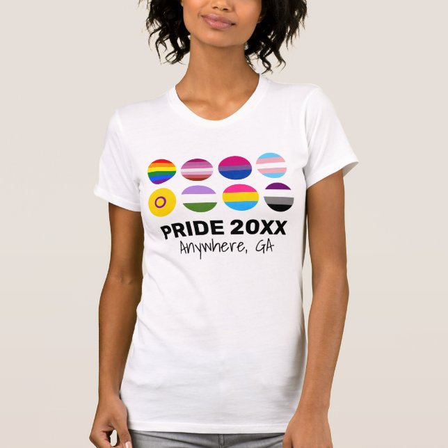 Benutzerdefinierter Text für LGBTQ+-Einheit T-Shirt (Vorderseite)
