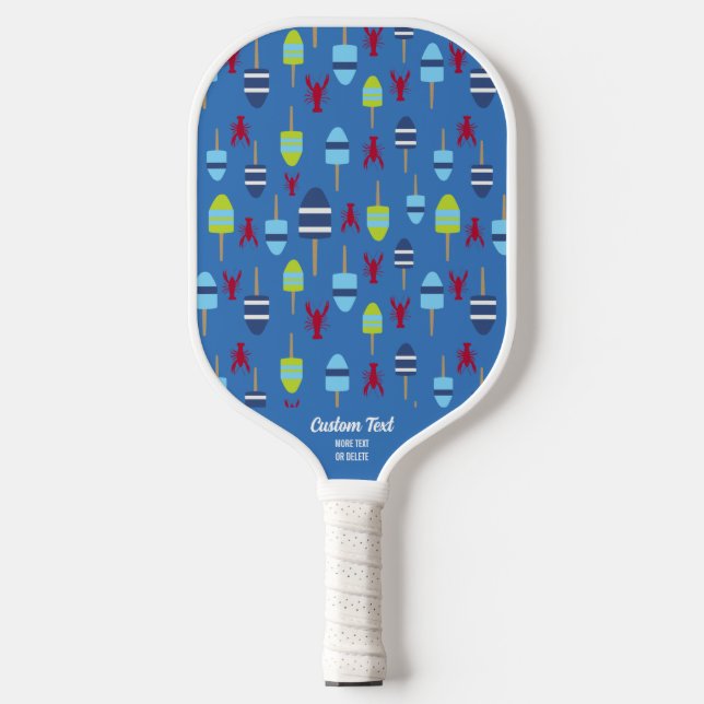 Benutzerdefinierter Text für nautisches rotes Humm Pickleball Schläger (Vorderseite)