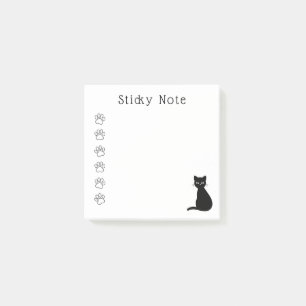 Benutzerdefinierter Text für niedliche schwarze Ka Post-it Klebezettel