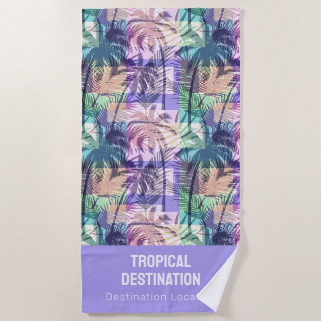 Benutzerdefinierter Text für Palm Trees Strandtuch (Vorderseite)