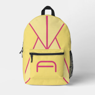Benutzerdefinierter Text Geometrisch Abstract Beig Bedruckter Rucksack