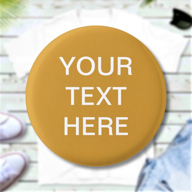 Benutzerdefinierter Text Goldfarbene Pinback-Taste Button (Von Creator hochgeladen)