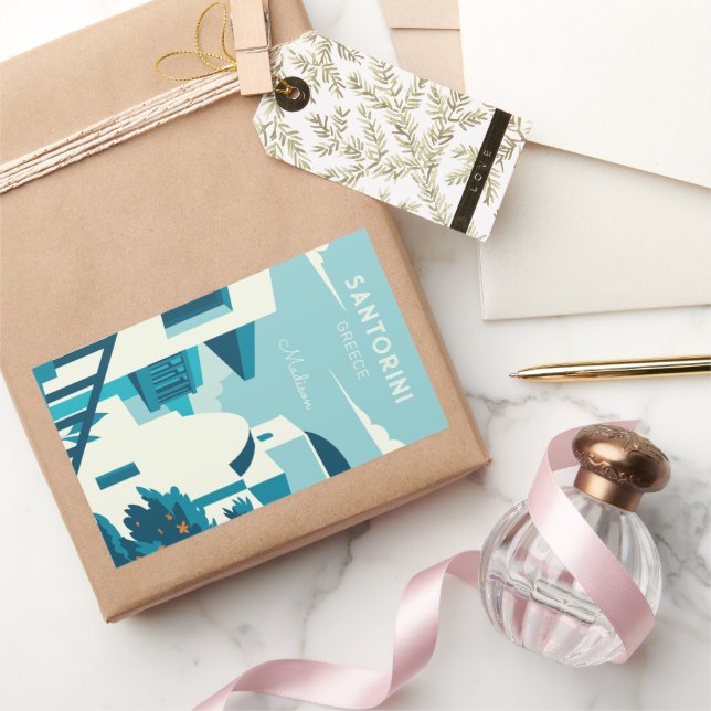 Benutzerdefinierter Text Griechenland Rechteckiger Aufkleber (Schenken)