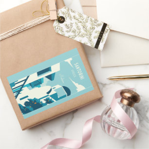 Benutzerdefinierter Text Griechenland Rechteckiger Aufkleber