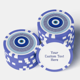 Benutzerdefinierter Text Griechisches Muster Böse  Pokerchips