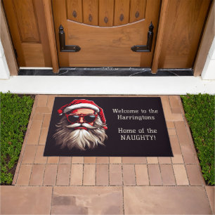 Benutzerdefinierter Text Grumpy Santa Fußmatte