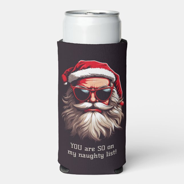 Benutzerdefinierter Text Grumpy Santa Selters Dosenkühler (Seltzer Vorderseite)