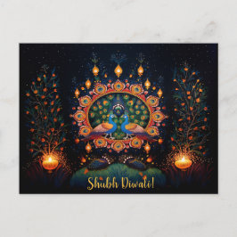 Benutzerdefinierter Text 🦚 🛕 🤩 Happy Diwali Postkarte