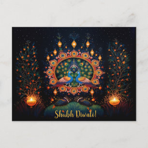Benutzerdefinierter Text 🦚 🛕 🤩 Happy Diwali Postkarte
