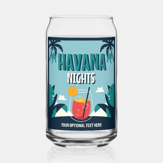 Benutzerdefinierter Text "Havana Nights" Dosenglas (Vorderseite)