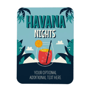 Benutzerdefinierter Text "Havana Nights" Magnet