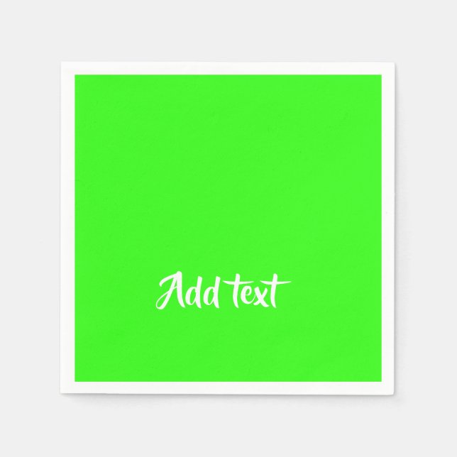 Benutzerdefinierter Text hell grün schlicht Serviette (Vorderseite)