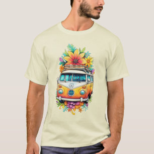 Benutzerdefinierter Text Hippie Van T-Shirt