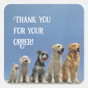 Benutzerdefinierter Text Hunde Liebhaber Shop Besi Quadratischer Aufkleber