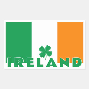 Benutzerdefinierter Text Irland Rechteckiger Aufkleber