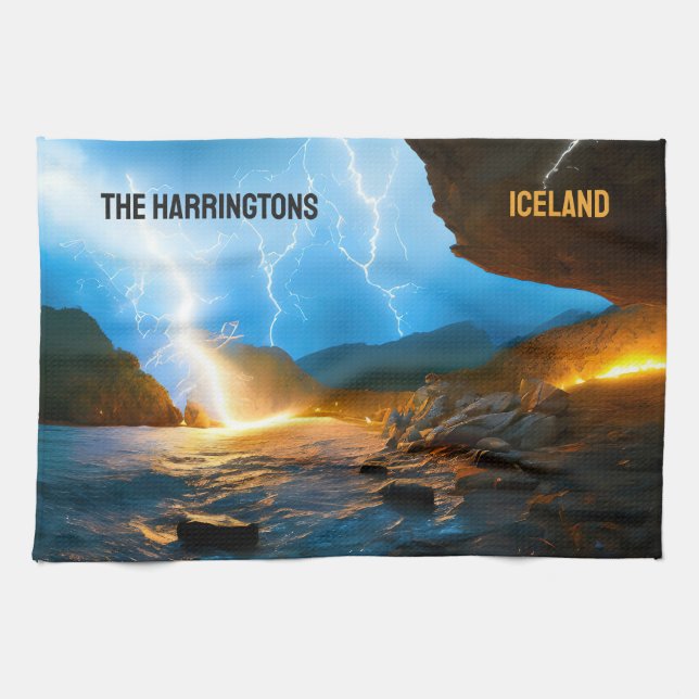 Benutzerdefinierter Text Island Geschirrtuch (Horizontal)