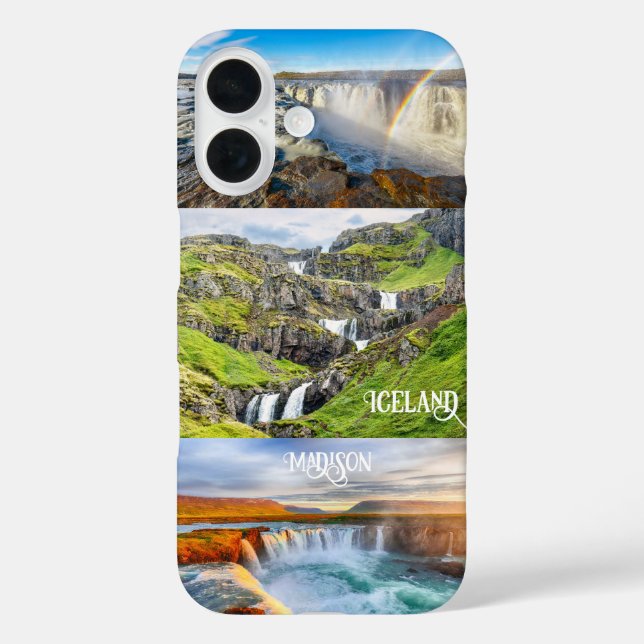 Benutzerdefinierter Text Island iPhone 16 Hülle (Rückseite)
