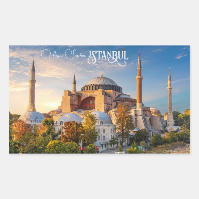 Benutzerdefinierter Text Istanbul Rechteckiger Aufkleber (Vorderseite)