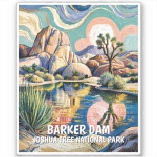Benutzerdefinierter Text Joshua Tree Dam Farbiger Aufkleber