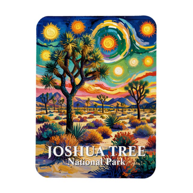 Benutzerdefinierter Text Joshua Tree Van Gogh Farb Magnet (Vertikal)