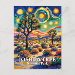 Benutzerdefinierter Text Joshua Tree Van Gogh Farb Postkarte