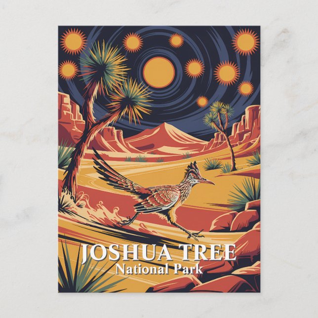 Benutzerdefinierter Text Joshua Tree Wildlife Road Postkarte (Vorderseite)