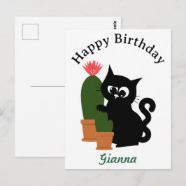 Benutzerdefinierter Text Kaktus Geburtstag  Postkarte