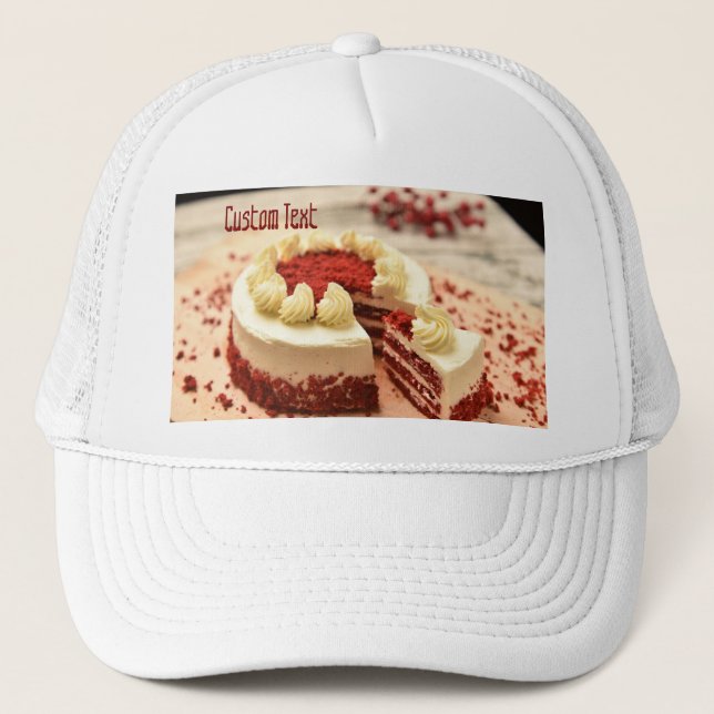 Benutzerdefinierter Text Köstlicher Kuchen mit ein Truckerkappe (Vorderseite)