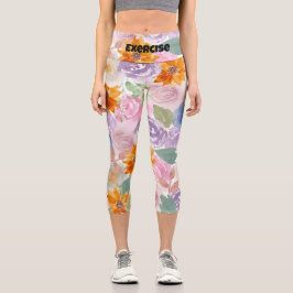 Benutzerdefinierter Text l Modernes und schönes Bl Capri Leggings