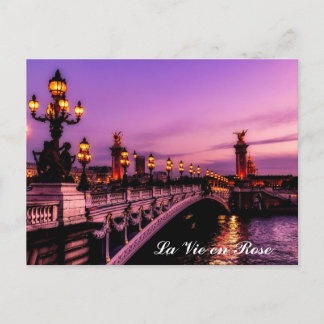 Benutzerdefinierter Text La Vie en Rose Seine Pari Postkarte
