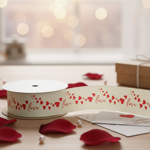 Benutzerdefinierter Text Liebe Herz Personalisiert Satinband