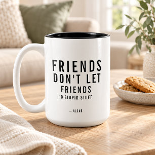 Benutzerdefinierter Text Lustige Freundschaft  Zweifarbige Tasse