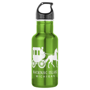Benutzerdefinierter Text Mackinac Island Edelstahlflasche