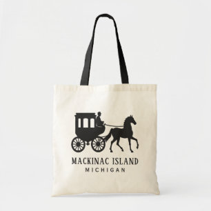 Benutzerdefinierter Text Mackinac Island Tragetasche