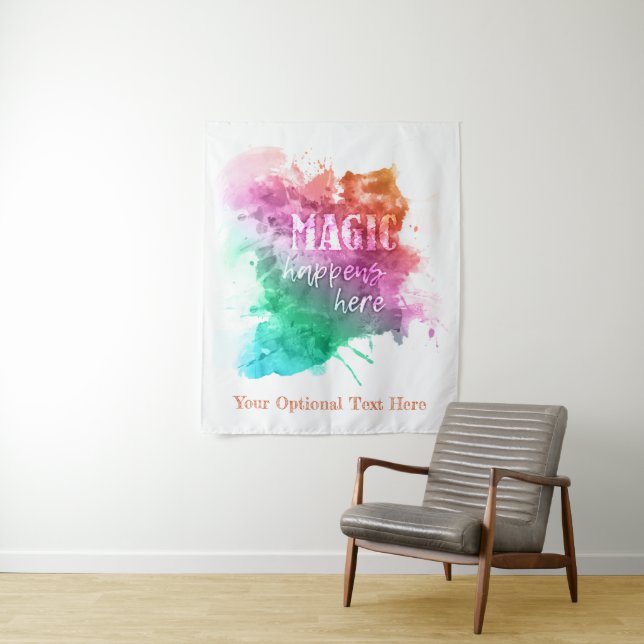 Benutzerdefinierter Text "Magic"-Wandteppiche Wandteppich (Beispiel)