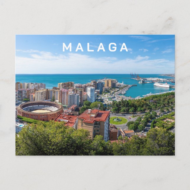 Benutzerdefinierter Text Malaga Spanien Realfotogr Postkarte (Vorderseite)