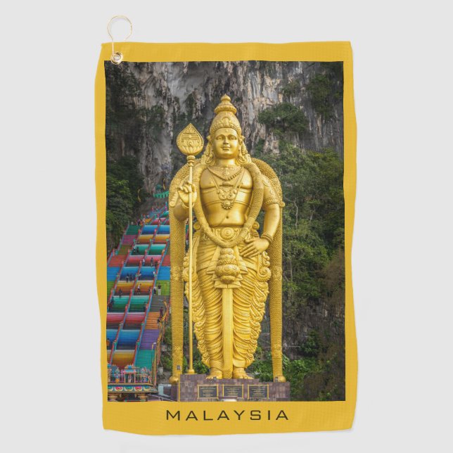 Benutzerdefinierter Text Malaysia Golfhandtuch (Vorderseite)