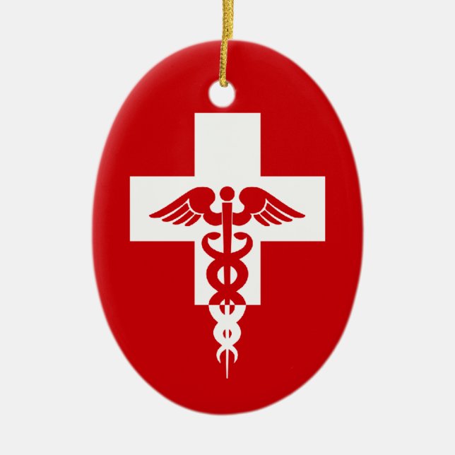 Benutzerdefinierter Text Medizinische Berufliche V Keramik Ornament (Vorne)
