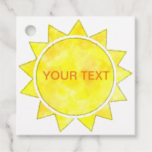 Benutzerdefinierter Text mit gelber Sonnenfarbe Geschenkanhänger