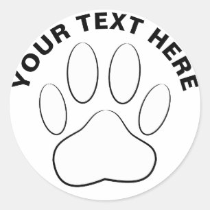 Benutzerdefinierter Text mit weißem Blatt Runder Aufkleber